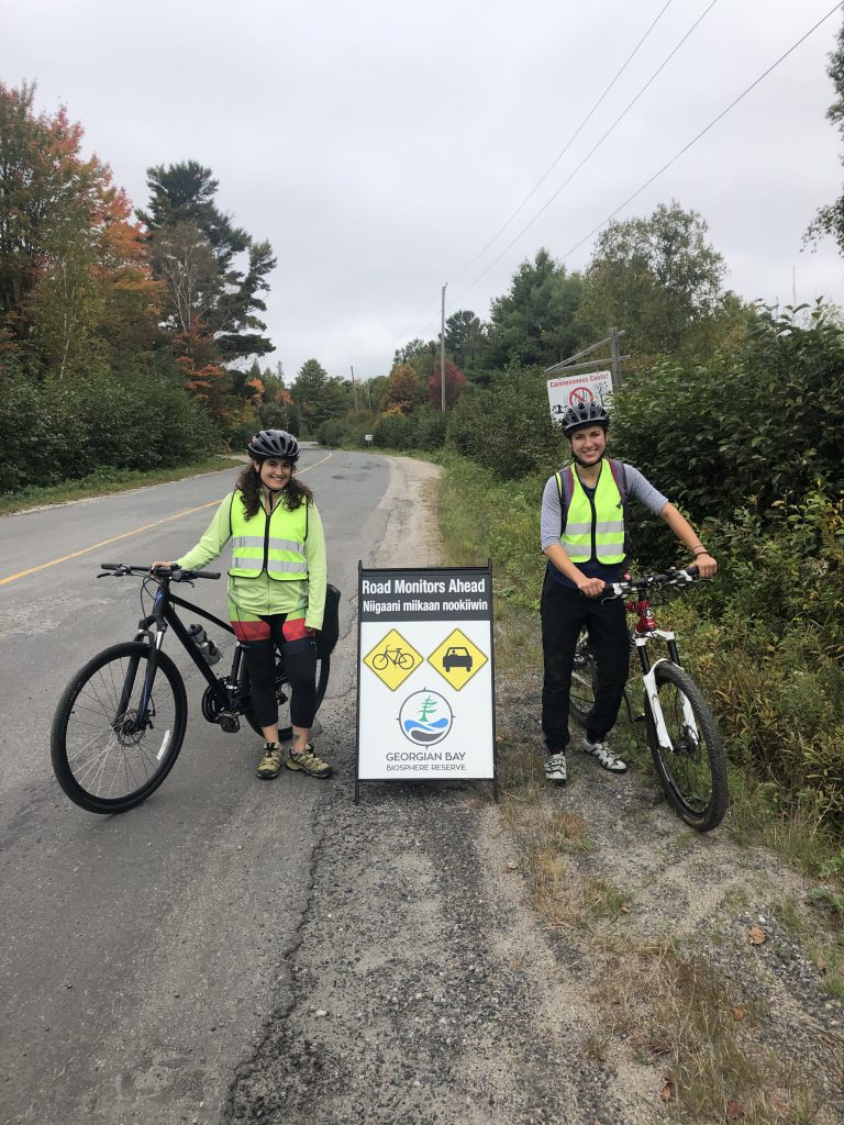 Parry Sound road monitors on their bikes.
