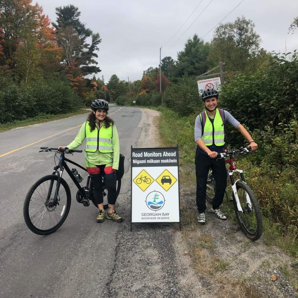 GBB road surveyors prepare to complete a survey by bike. Photo credit: Sherrill Judge